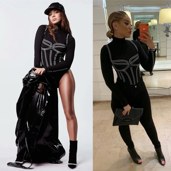 Wolford Tops - Wolford Theresa String Bodysuit Black White Corset Baddie Luxury Goth Size M